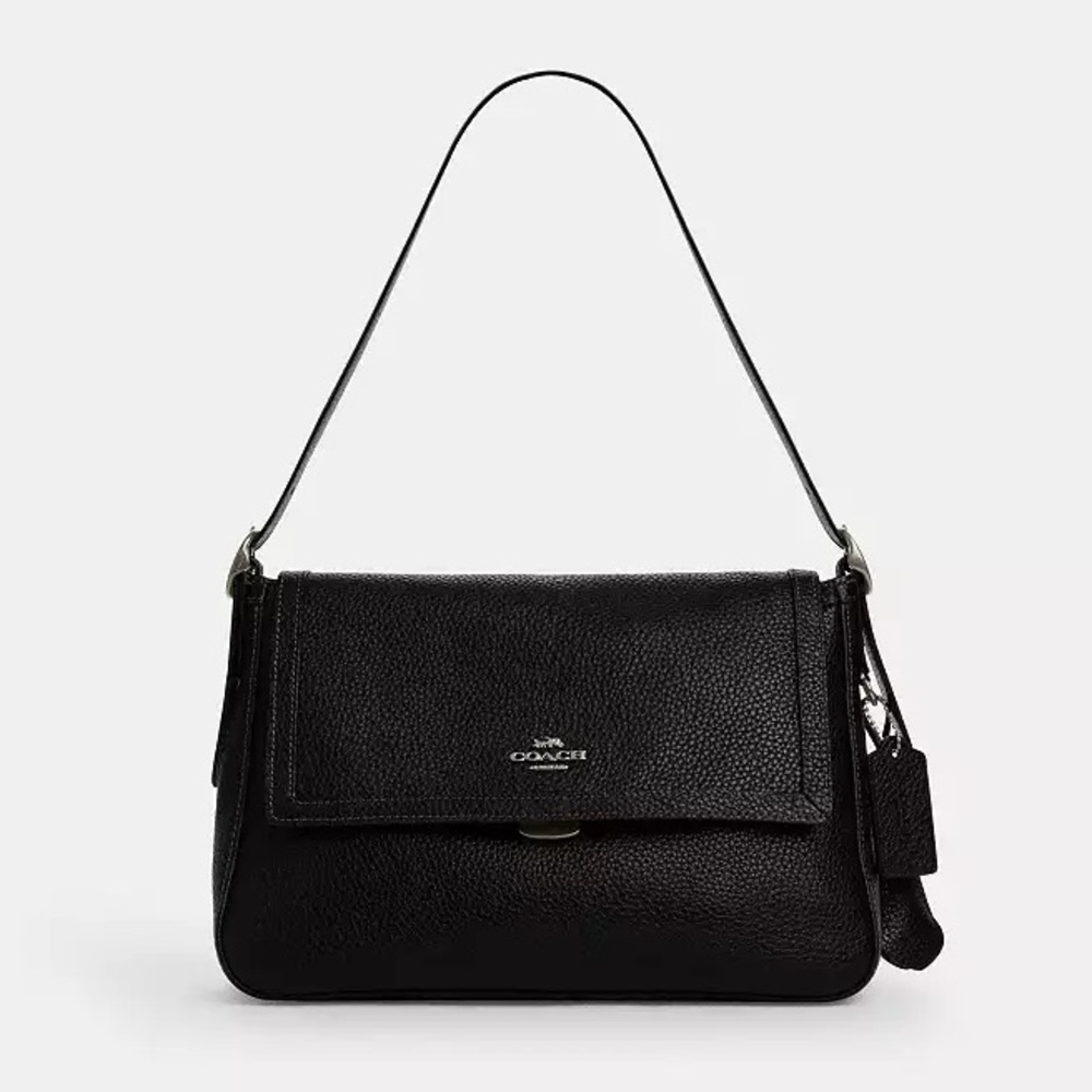 Coach Etta Flap Bag Black/Gunmetal CCE56